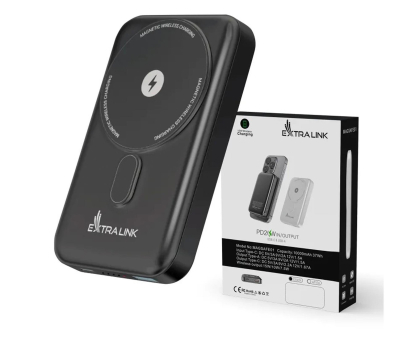 Powerbank ExtraLink MAGSAFE 10000MAH 38.5WH PD20W+15W USB-C USB-A GRAFITOWY
